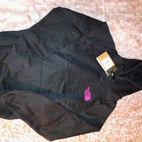 The North Face Black Hoodie with Pink and Light Blue Mountain Graphic New W/Tags - Picture 3 of 7